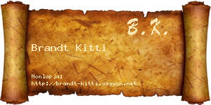 Brandt Kitti névjegykártya
